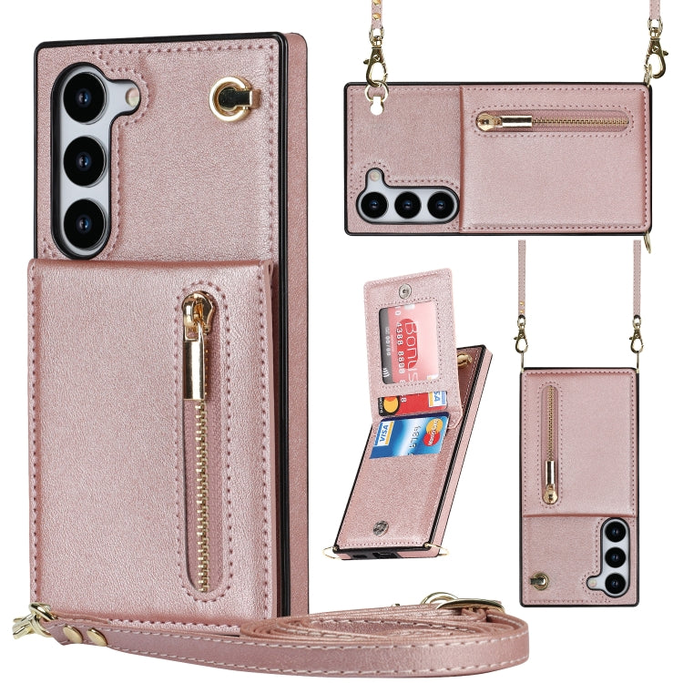 For Samsung Galaxy S23 5G Cross-body Zipper Square TPU+PU Back Cover Case