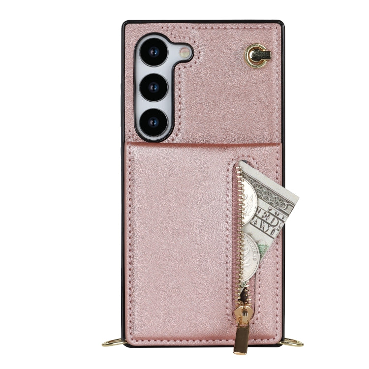 For Samsung Galaxy S23 5G Cross-body Zipper Square TPU+PU Back Cover Case