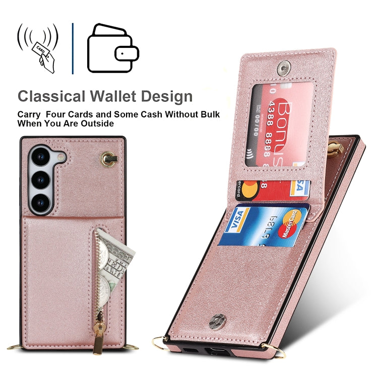 For Samsung Galaxy S23 5G Cross-body Zipper Square TPU+PU Back Cover Case