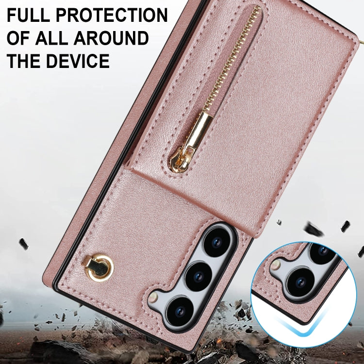 For Samsung Galaxy S23 5G Cross-body Zipper Square TPU+PU Back Cover Case