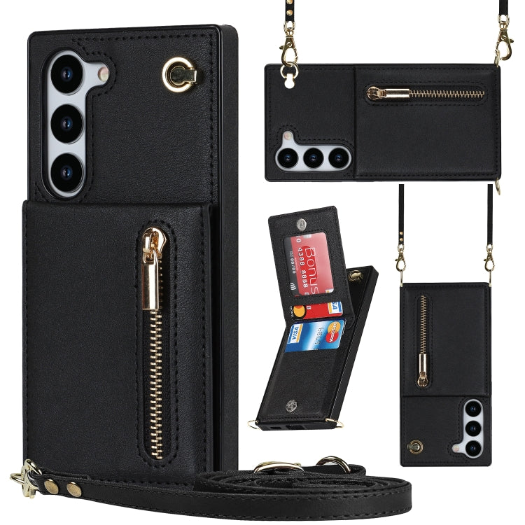 For Samsung Galaxy S23+ 5G Cross-body Zipper Square TPU+PU Back Cover Case