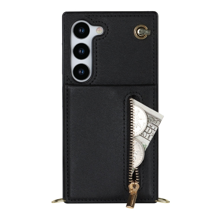For Samsung Galaxy S23+ 5G Cross-body Zipper Square TPU+PU Back Cover Case
