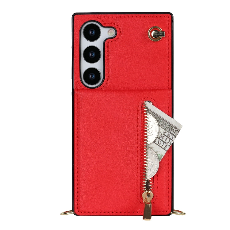 For Samsung Galaxy S23+ 5G Cross-body Zipper Square TPU+PU Back Cover Case