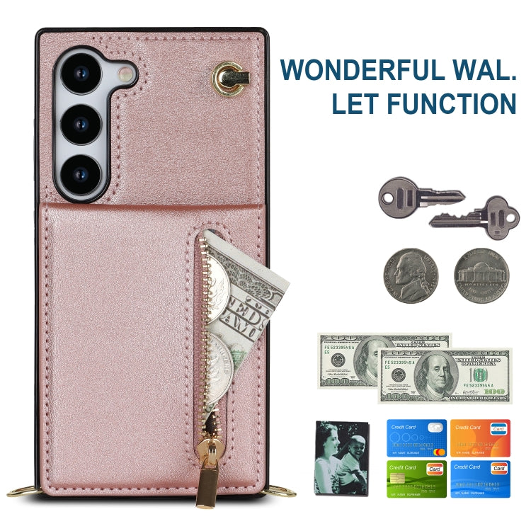 For Samsung Galaxy S23+ 5G Cross-body Zipper Square TPU+PU Back Cover Case