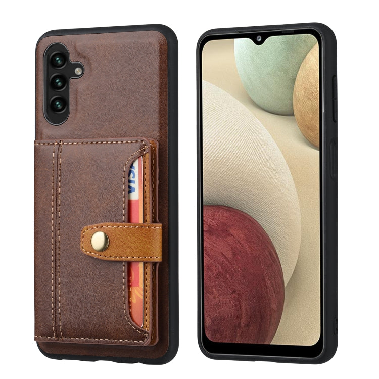 For Samsung Galaxy A14 5G Calfskin Card Slot TPU + PU Phone Case