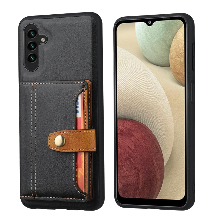 For Samsung Galaxy A14 5G Calfskin Card Slot TPU + PU Phone Case