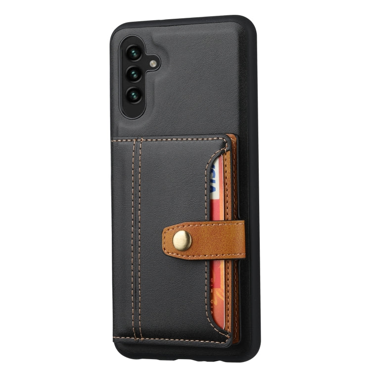 For Samsung Galaxy A14 5G Calfskin Card Slot TPU + PU Phone Case