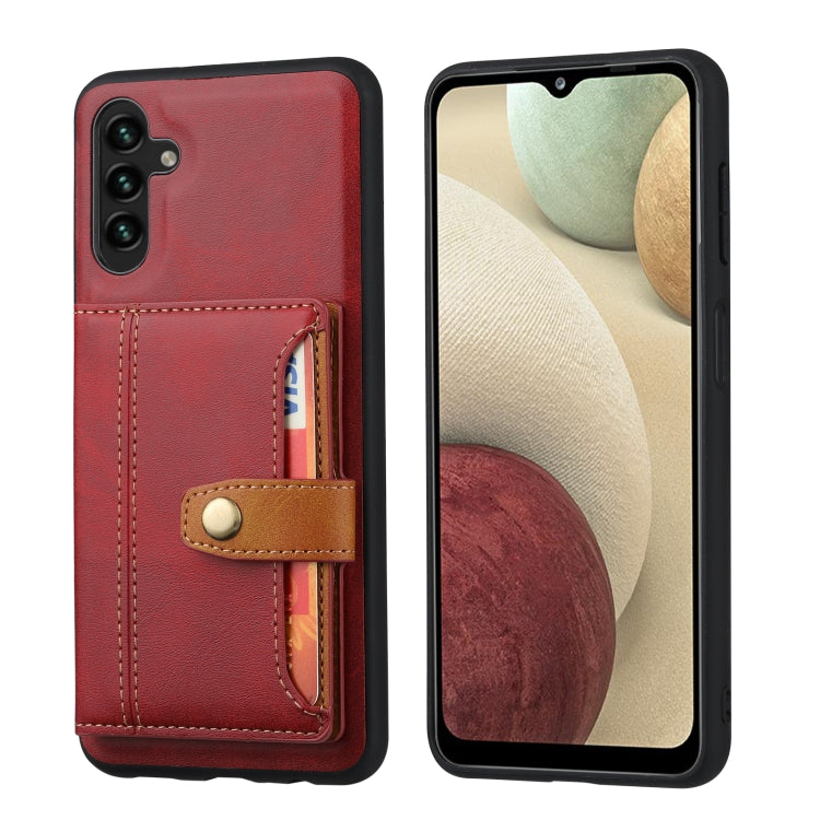 For Samsung Galaxy A34 5G Calfskin Card Slot TPU + PU Phone Case