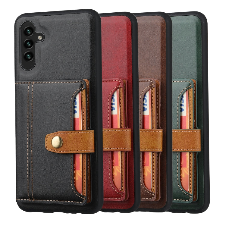 For Samsung Galaxy A34 5G Calfskin Card Slot TPU + PU Phone Case