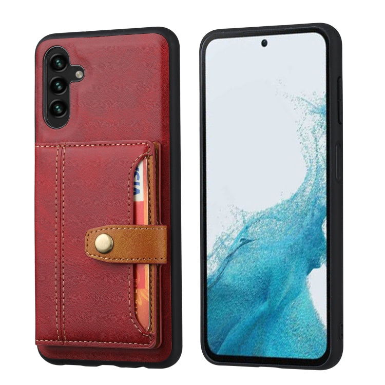 For Samsung Galaxy A54 5G Calfskin Card Slot TPU + PU Phone Case