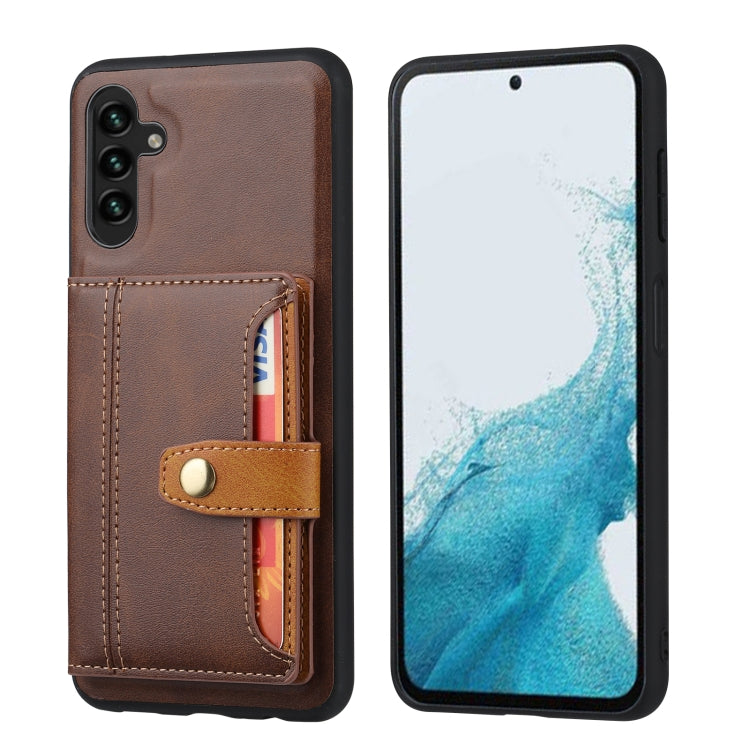 For Samsung Galaxy A54 5G Calfskin Card Slot TPU + PU Phone Case