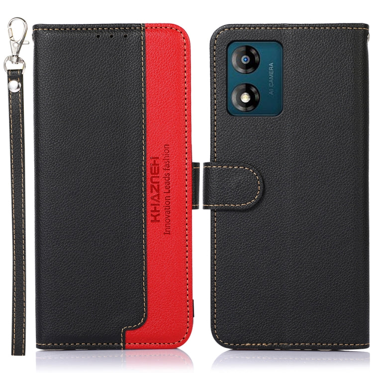 For Motorola Moto E13 KHAZNEH Litchi Texture Leather RFID Phone Case