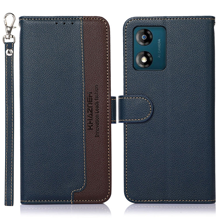 For Motorola Moto E13 KHAZNEH Litchi Texture Leather RFID Phone Case