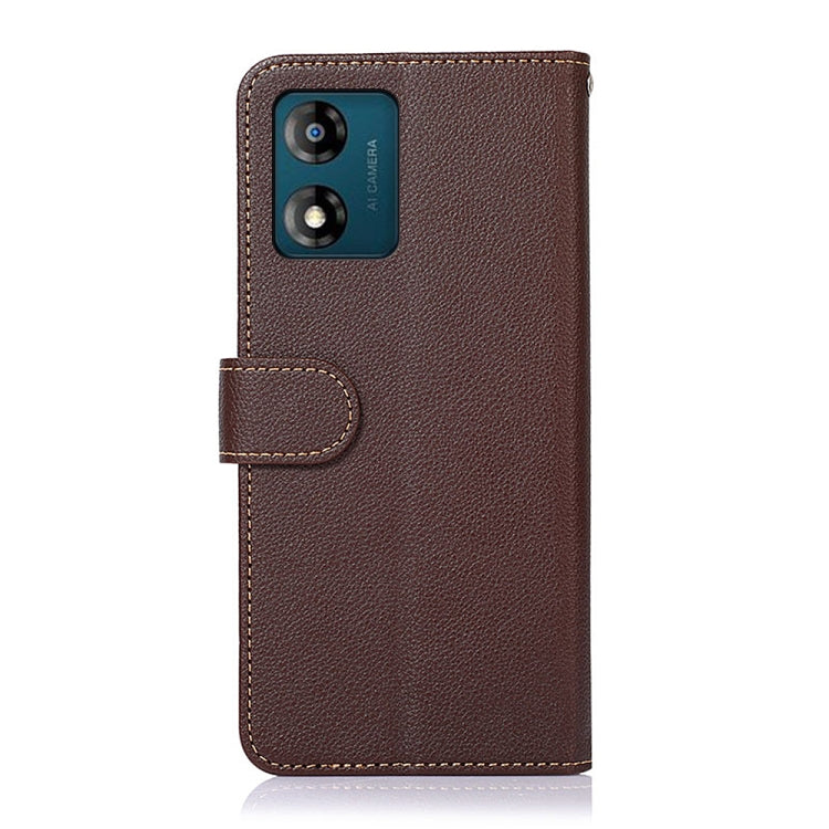 For Motorola Moto E13 KHAZNEH Litchi Texture Leather RFID Phone Case