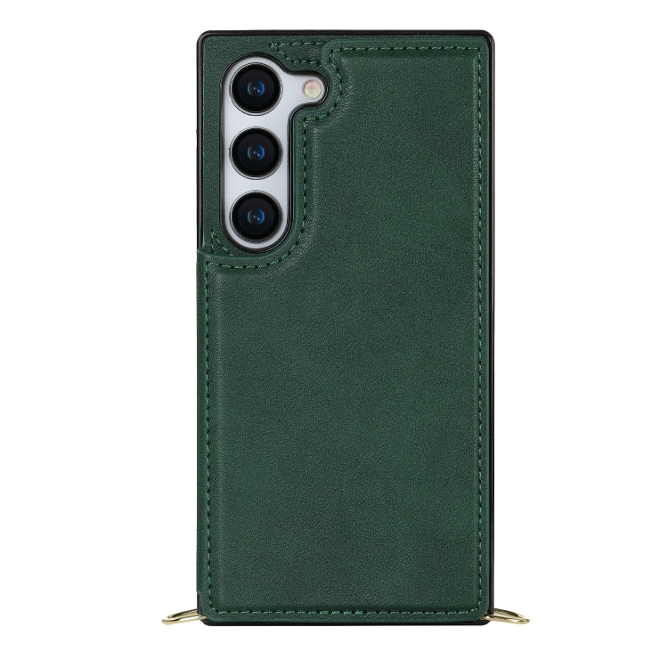 For Samsung Galaxy S23 5G Cross-body Square Double Buckle Flip Card Bag TPU+PU Case