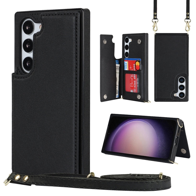 For Samsung Galaxy S23+ 5G Cross-body Square Double Buckle Flip Card Bag TPU+PU Case