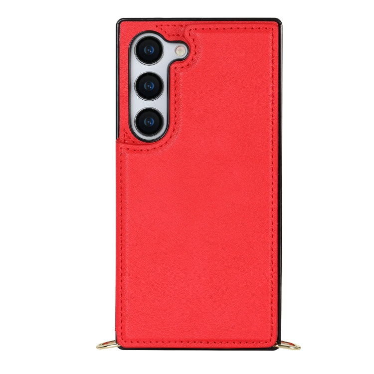 For Samsung Galaxy S23+ 5G Cross-body Square Double Buckle Flip Card Bag TPU+PU Case