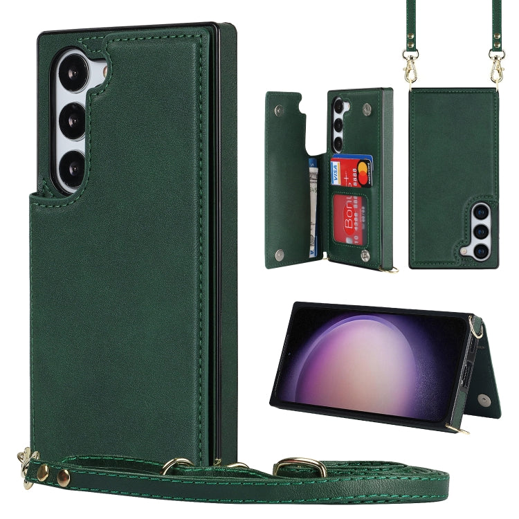 For Samsung Galaxy S23+ 5G Cross-body Square Double Buckle Flip Card Bag TPU+PU Case