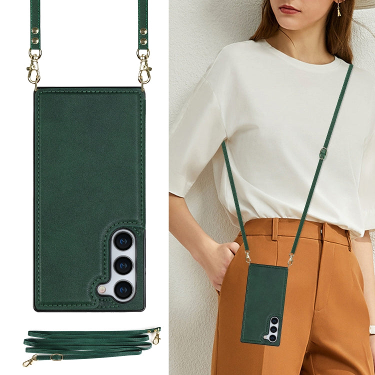 For Samsung Galaxy S23+ 5G Cross-body Square Double Buckle Flip Card Bag TPU+PU Case