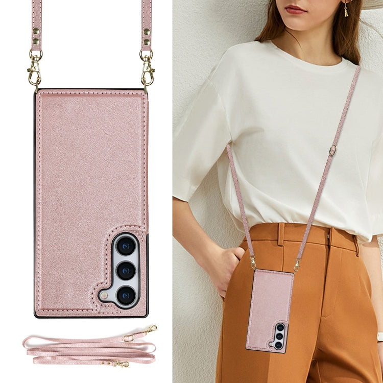 For Samsung Galaxy S23+ 5G Cross-body Square Double Buckle Flip Card Bag TPU+PU Case