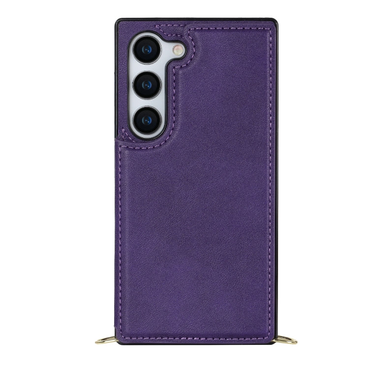 For Samsung Galaxy S23+ 5G Cross-body Square Double Buckle Flip Card Bag TPU+PU Case