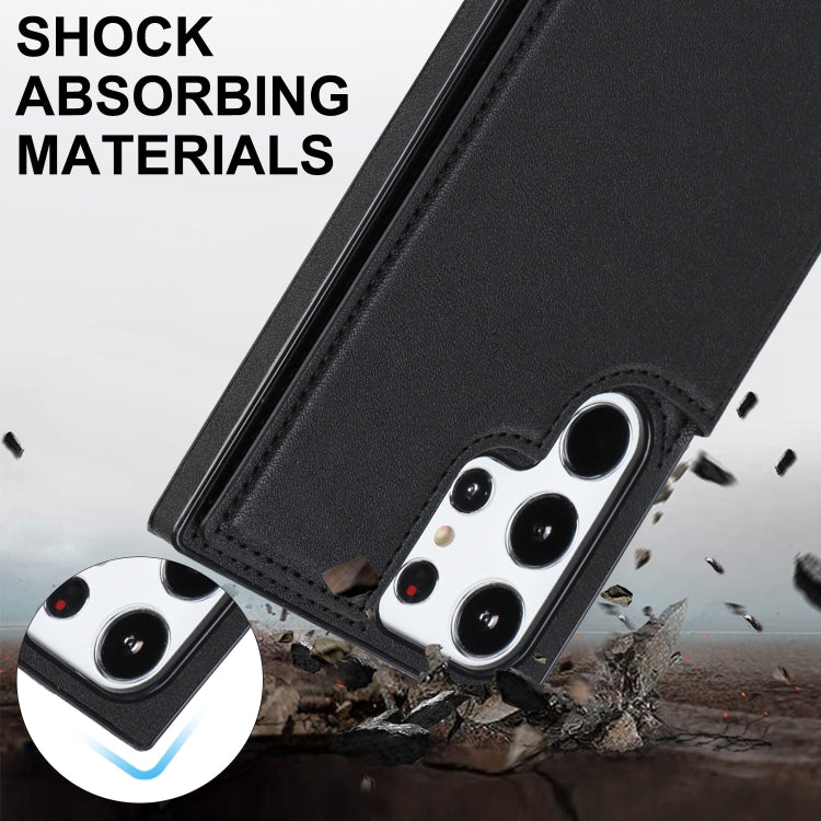 For Samsung Galaxy S23 Ultra 5G Cross-body Square Double Buckle Flip Card Bag TPU+PU Case