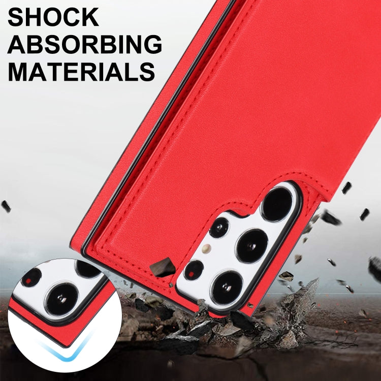 For Samsung Galaxy S23 Ultra 5G Cross-body Square Double Buckle Flip Card Bag TPU+PU Case