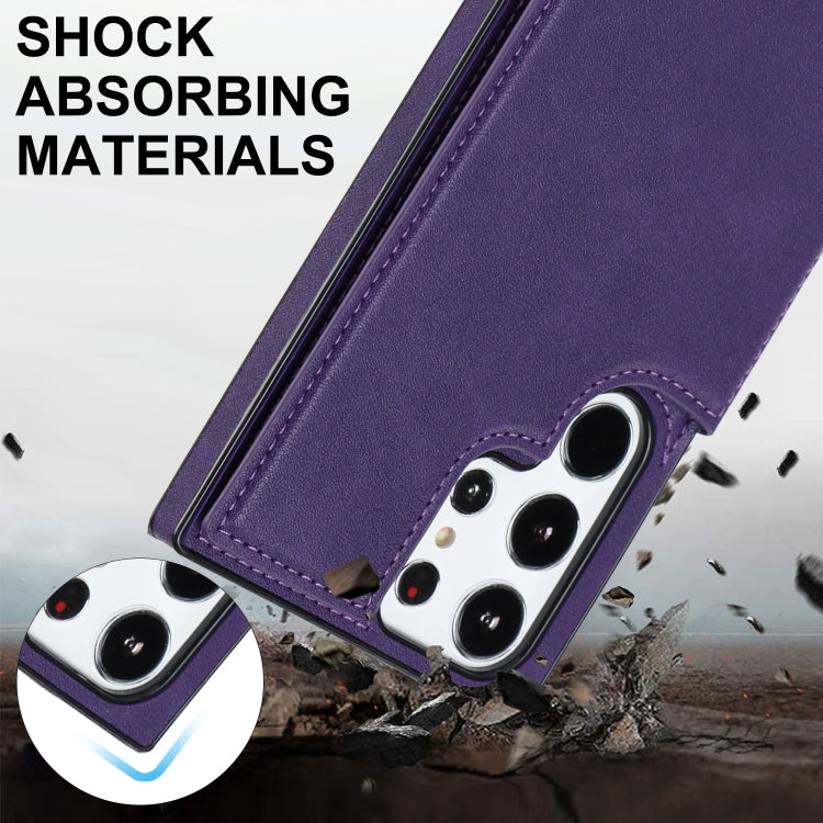 For Samsung Galaxy S23 Ultra 5G Cross-body Square Double Buckle Flip Card Bag TPU+PU Case