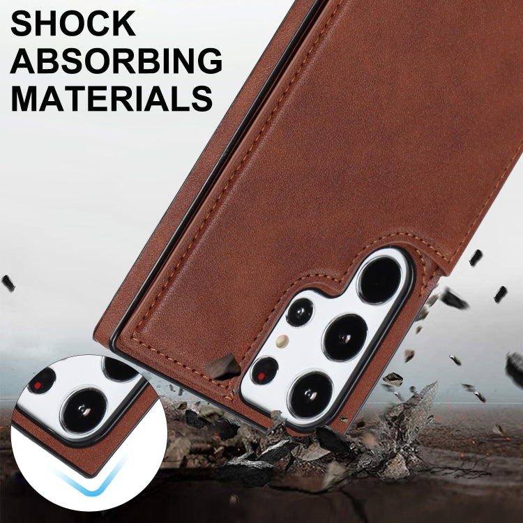 For Samsung Galaxy S23 Ultra 5G Cross-body Square Double Buckle Flip Card Bag TPU+PU Case