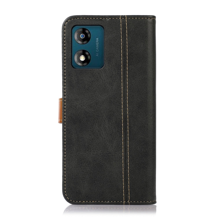 For Motorola Moto E13 4G 2023 Stitching Thread Calf Texture Leather Phone Case