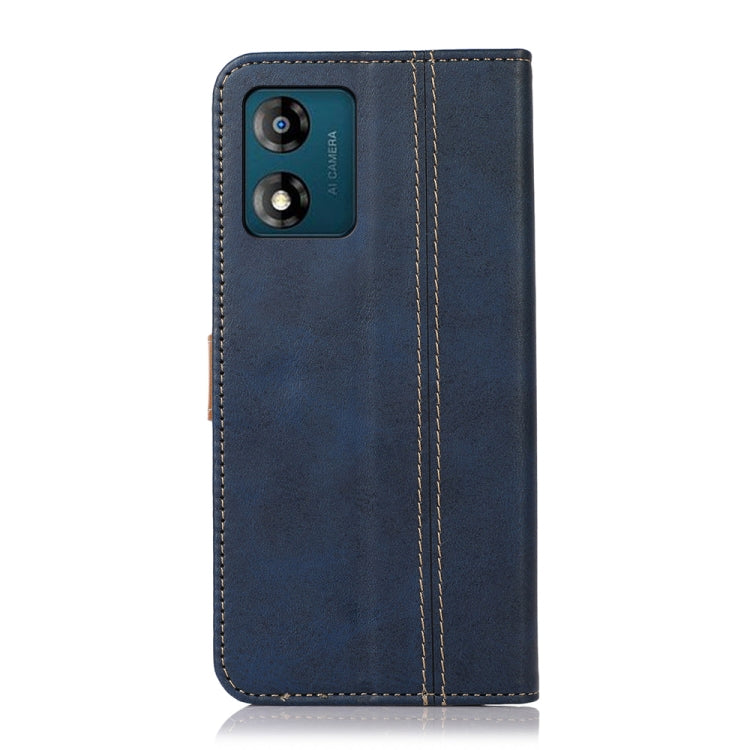 For Motorola Moto E13 4G 2023 Stitching Thread Calf Texture Leather Phone Case