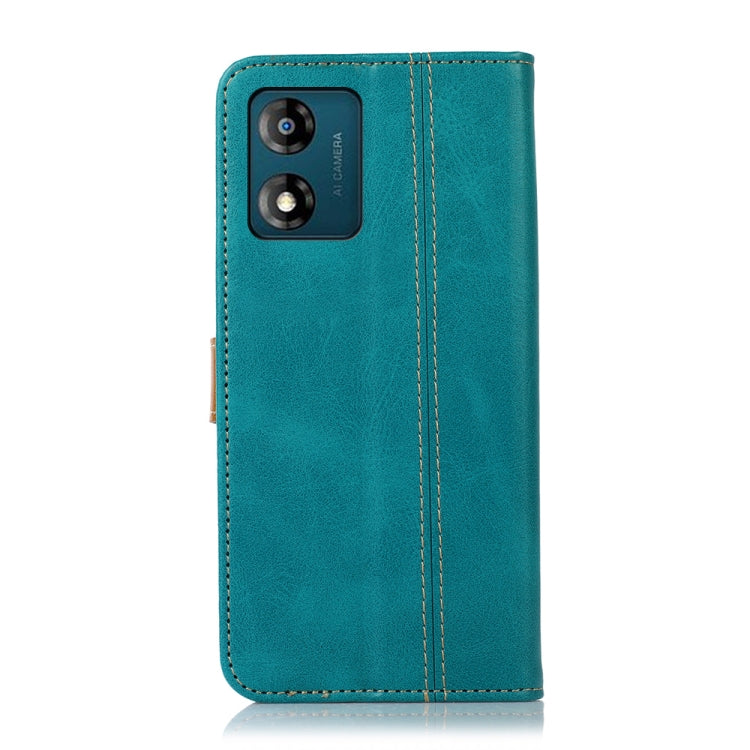 For Motorola Moto E13 4G 2023 Stitching Thread Calf Texture Leather Phone Case