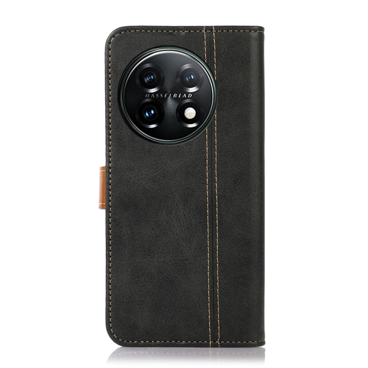 For OnePlus 11 5G Stitching Thread Calf Texture Leather Phone Case