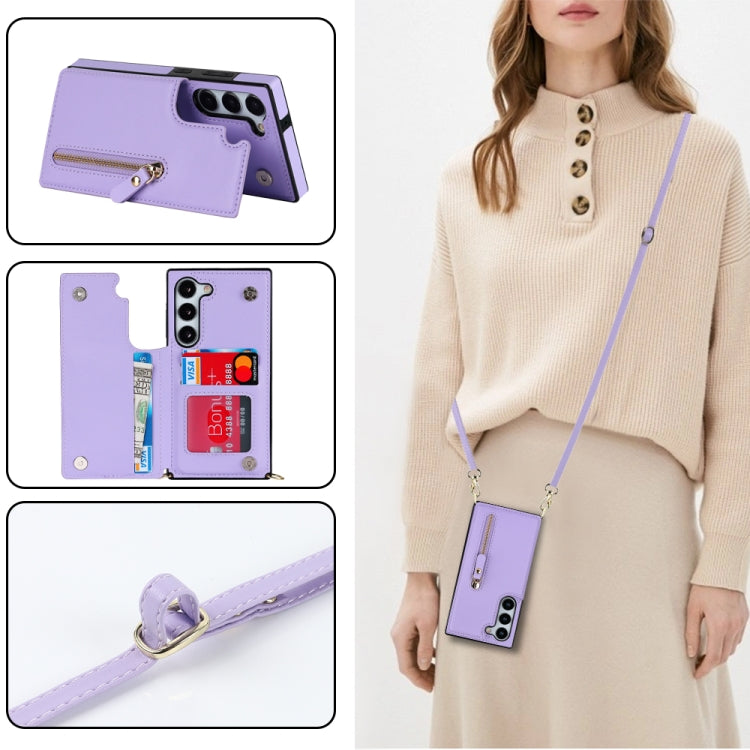 For Samsung Galaxy S23 5G Cross-body Zipper Square Phone Case