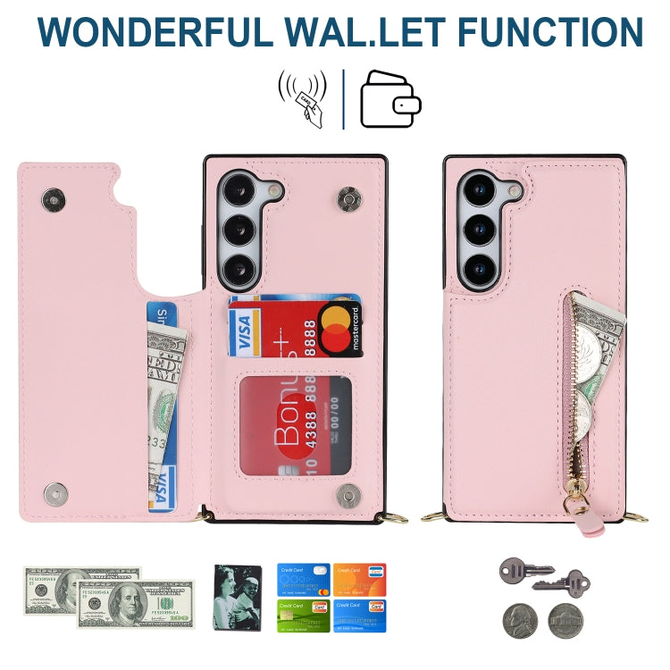 For Samsung Galaxy S23 5G Cross-body Zipper Square Phone Case