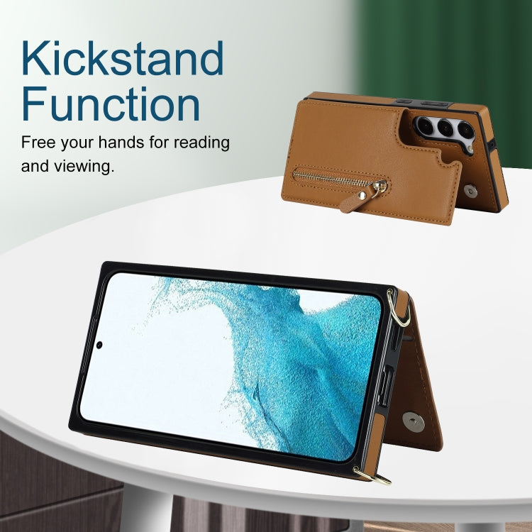 For Samsung Galaxy S23 5G Cross-body Zipper Square Phone Case