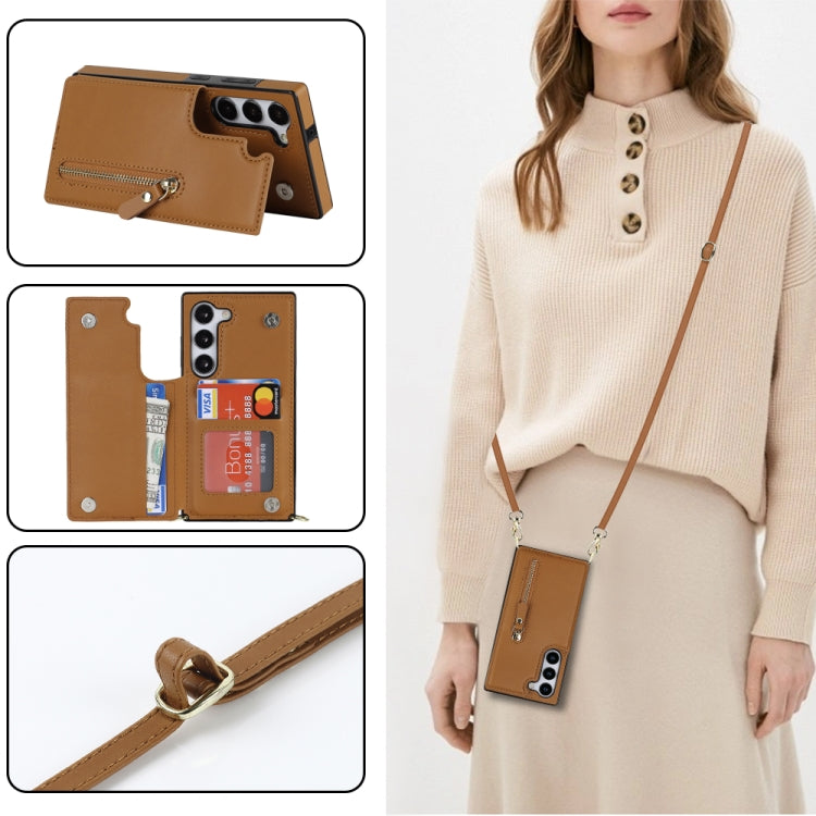 For Samsung Galaxy S23 5G Cross-body Zipper Square Phone Case