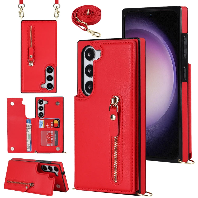 For Samsung Galaxy S23 5G Cross-body Zipper Square Phone Case