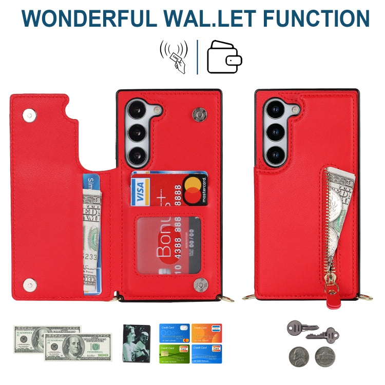 For Samsung Galaxy S23 5G Cross-body Zipper Square Phone Case