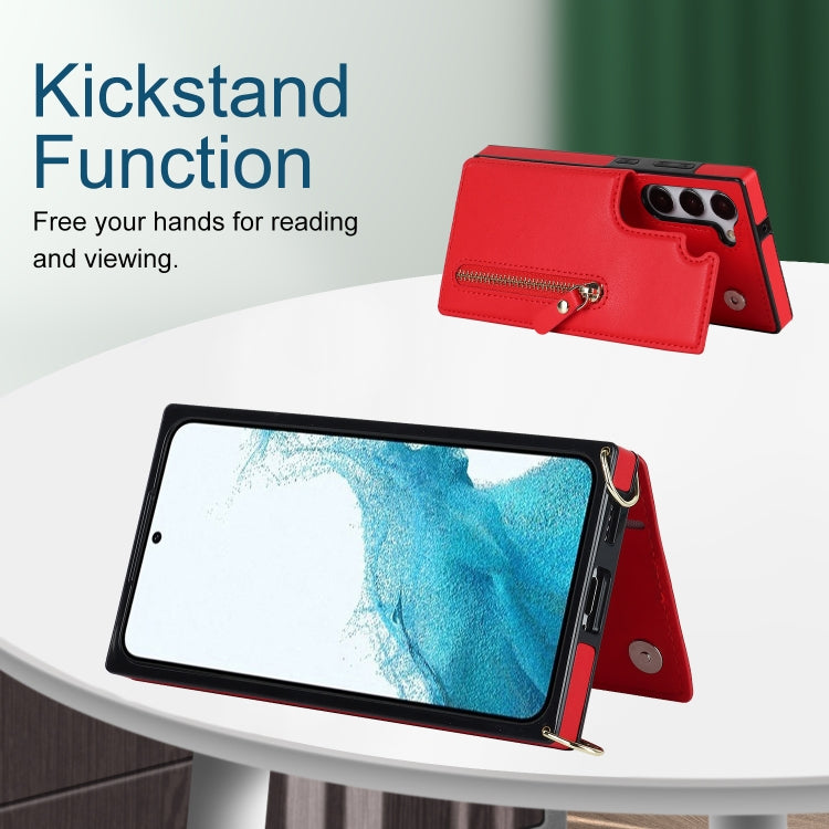 For Samsung Galaxy S23 5G Cross-body Zipper Square Phone Case