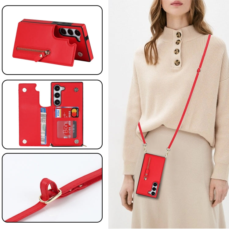 For Samsung Galaxy S23 5G Cross-body Zipper Square Phone Case