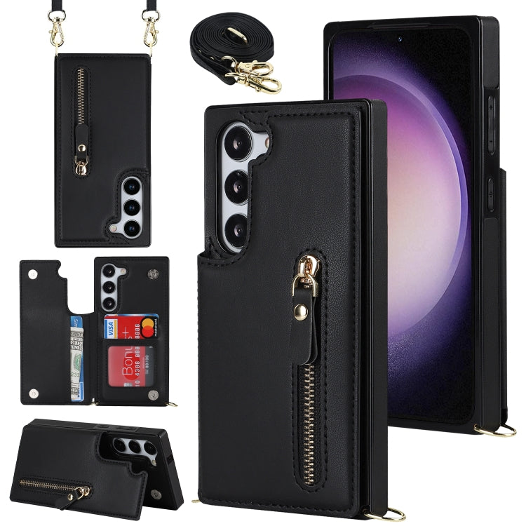 For Samsung Galaxy S23 5G Cross-body Zipper Square Phone Case