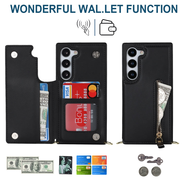 For Samsung Galaxy S23 5G Cross-body Zipper Square Phone Case