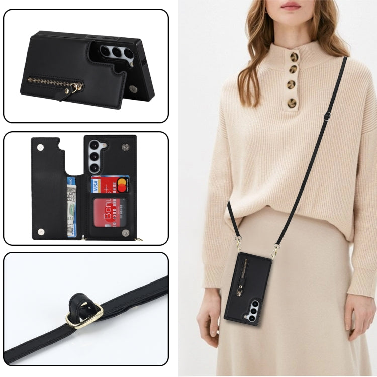 For Samsung Galaxy S23 5G Cross-body Zipper Square Phone Case