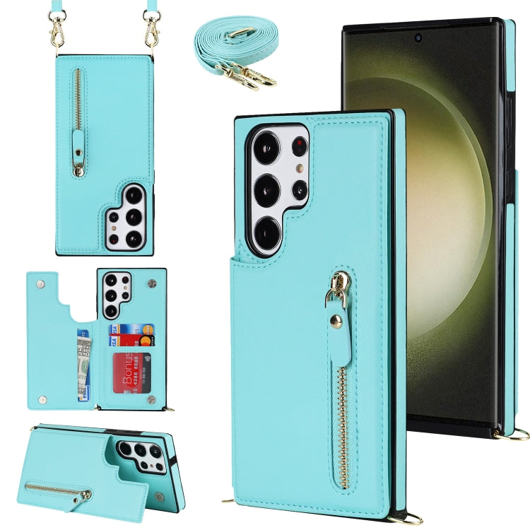 For Samsung Galaxy S23 Ultra 5G Cross-body Zipper Square Phone Case