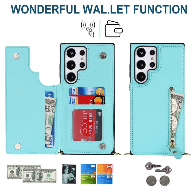 For Samsung Galaxy S23 Ultra 5G Cross-body Zipper Square Phone Case