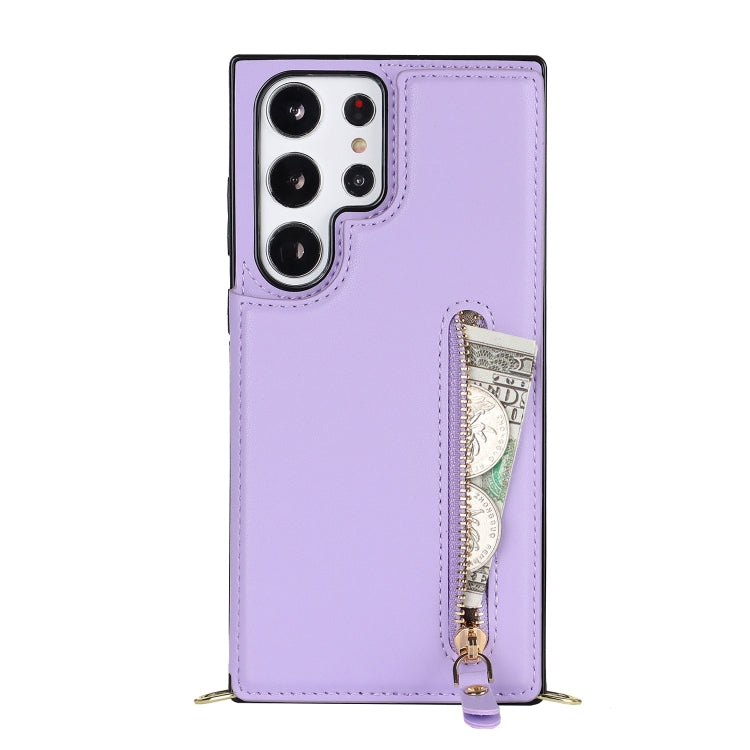For Samsung Galaxy S23 Ultra 5G Cross-body Zipper Square Phone Case