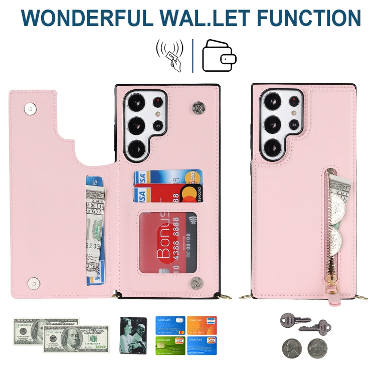 For Samsung Galaxy S23 Ultra 5G Cross-body Zipper Square Phone Case