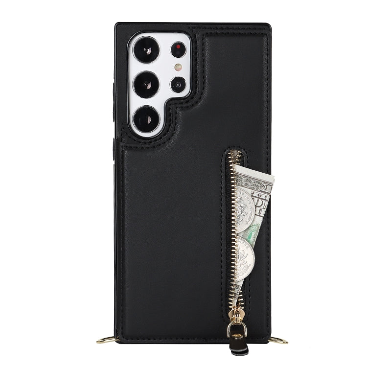 For Samsung Galaxy S23 Ultra 5G Cross-body Zipper Square Phone Case