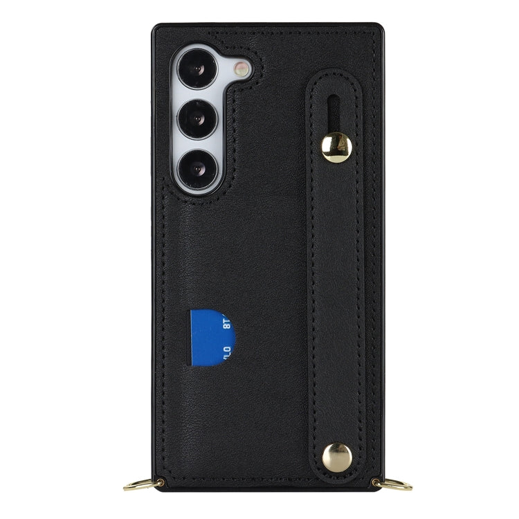 For Samsung Galaxy S23 5G Cross-body Wristband Holder Square Phone Case
